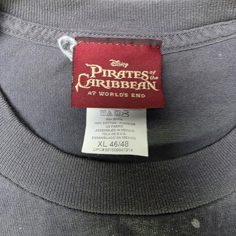 Vtg Pirates Of The Caribbean At World's End T Shirt Mens XL Gray Never Trust Y2K - Picture 6 of 10